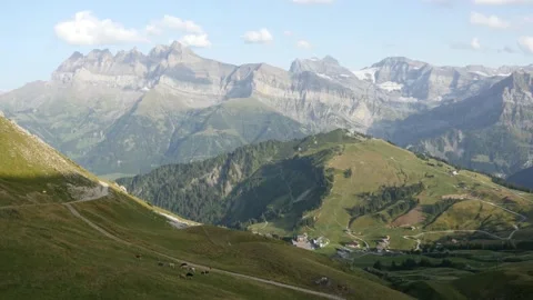View of the dents du midi Stock Footage 131245749