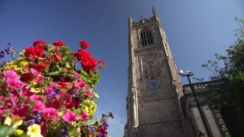 View of Derby Cathedral, Derby, Derbyshire, England, United Kingdom Stock Footage 281118302