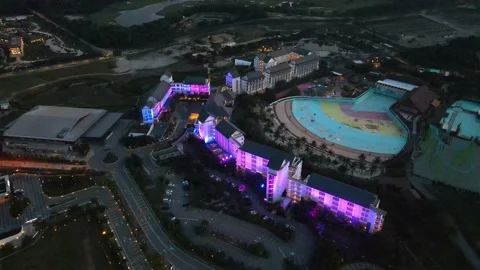 View of Desaru City at Night Stock Footage 148013390