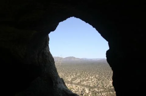 View of Desert Through Arch Stock Photos