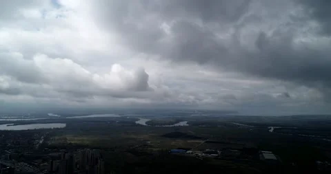 View of the Desna River. Winter. General plan of the area. Stock Footage 231003160