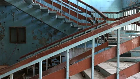 View of the destroyed building. Collapsed residential building. Stock Footage 136660720