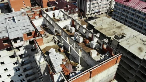 View of the destroyed houses. Stock Footage 124754808