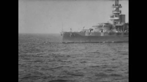 View of destroyed USS battleship Alabama Stock Footage
