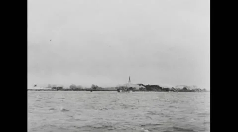 View of destruction on Normandy Beach Stock Footage 44574234