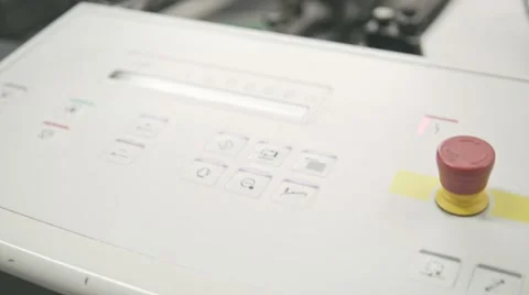 View of details of the printing machine. control section. Polygraph industry Video stock 67732621