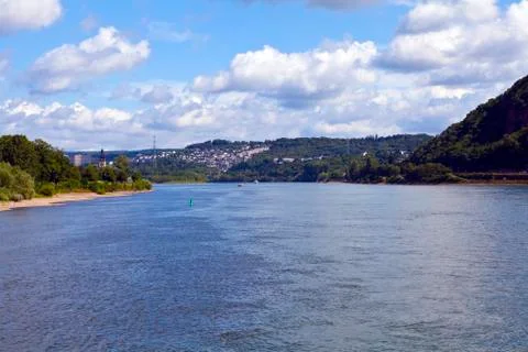 View from Deutsches Eck in Koblenz Stock Photos