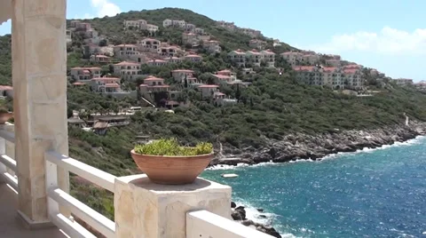 View on developed land at the seaside Stock Footage 39722392