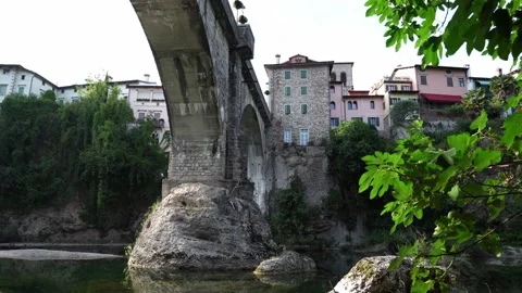 View of the Devil's bridge in the city of Cividale del Friuli Video stock 166294258