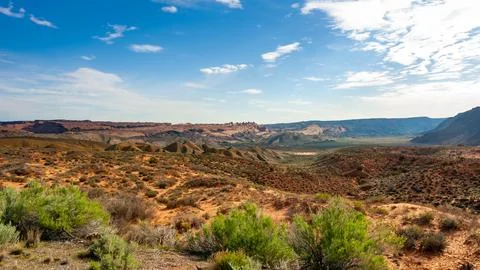 View from Devils Garden Hiking Trail in Arches National Park, Utah Foto stock