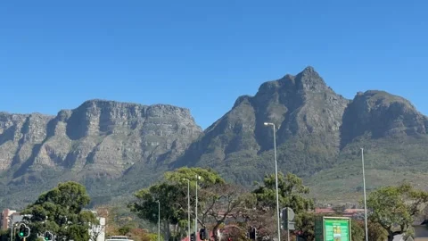 View of Devil’s Peak Cape Town on a clear day. Stock Footage 334064875