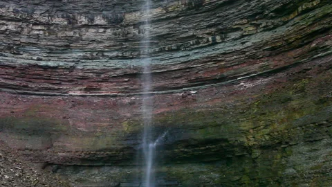 View of Devils Punchbowl Falls in Ontario, Canada Stock Footage 136530813