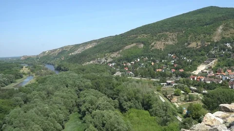 A view from the Devin castle in Bratislava, Slovakia Stock Footage 81213748