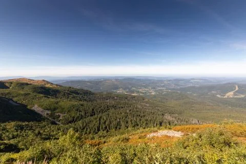 View from Diablak Mountain, wide angle landscape Stock Photos