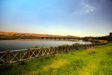 View of the Dicle River in Southeast Turkey Stock Photos