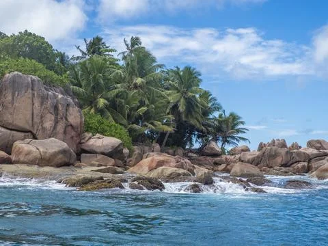 View from different sides of St. Pierre island, Seychelles, Indian ocean Stock Photos