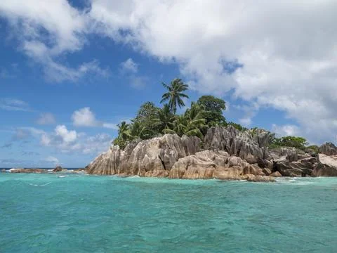 View from different sides of St. Pierre island, Seychelles, Indian ocean Stock Photos
