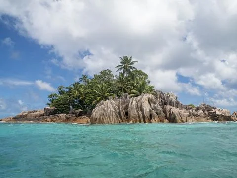 View from different sides of St. Pierre island, Seychelles, Indian ocean Stock Photos