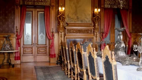 View of a dining room inside the chapultepec castle Stock Footage 157634697