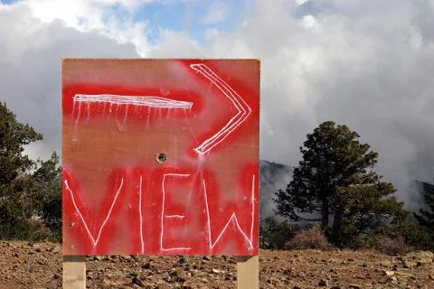 View, Directions, Viewpoint sign Stock Photos