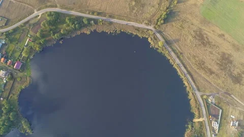 View directly from above the lake. Stock Footage 100405225