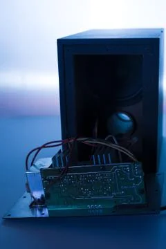 View of the disassembled subwoofer Stock Photos