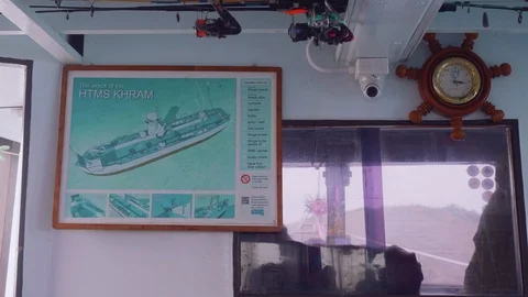 View of divers map on wall of ship Video stock 89729801