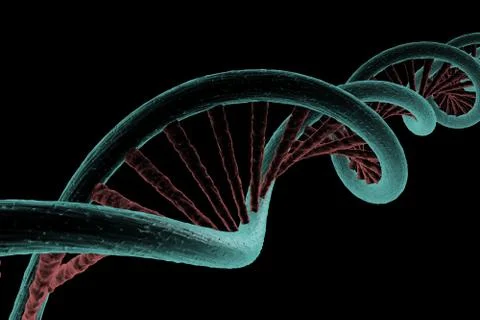 View of dna helicoidal chain strand, 3d rendering Stock Illustration