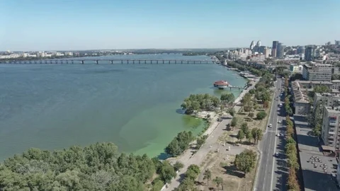 View of the Dnieper embankment Stock Footage 191516043