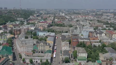 View of the Dnieper from Podil Stock Footage 193780134