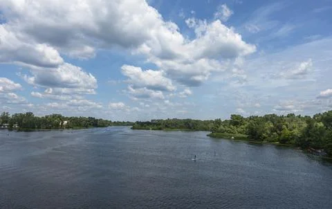 View of the Dnieper River in Kyiv Stock Photos