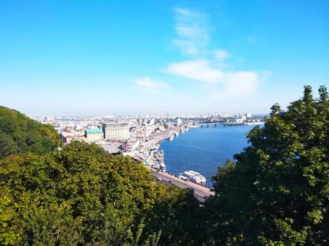 View of the Dnieper River from the observation deck Foto stock