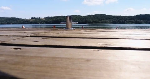 View From Dock. Lake And Forest Background Stock Footage 92993785