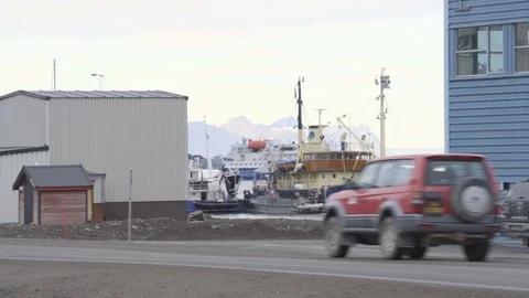 View of the Dock in Longyearbyen, Svalbard Video stock 94488852