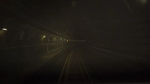 View of Doha Metro tunnel tracks in Doha, Qatar. Video stock 343683959