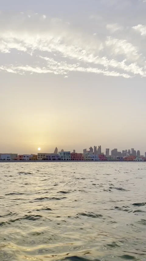 View at Doha Old Port Stock Footage 325902585