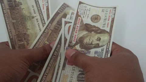 View of dollar bills. Counting dollar bills. Stock Footage 329954677