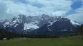 View of Dolomites mountain range snow-capped peak, located in northeastern Italy HD Footage