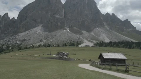 View of the Dolomites, Sass de Putiza, from the Erbe Pass, Italy Stock Footage 291525800