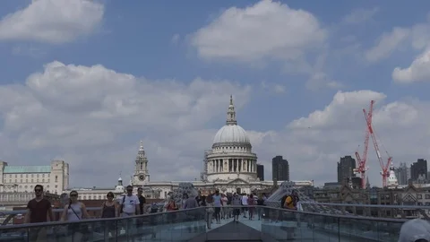 View of the dome of the ancient cathedral. Stock Footage 76908316