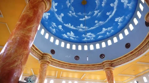 The view of the dome of the great mosque from the inside Stock Footage 194874835