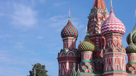 View of the dome of St. Basil's Cathedral, Moscow, Russia Video stock 61787946