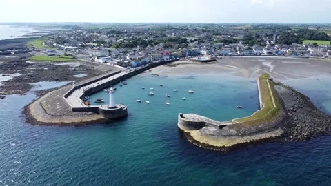 A view of Donaghadee Town from the Harbour Stock Footage 210860990