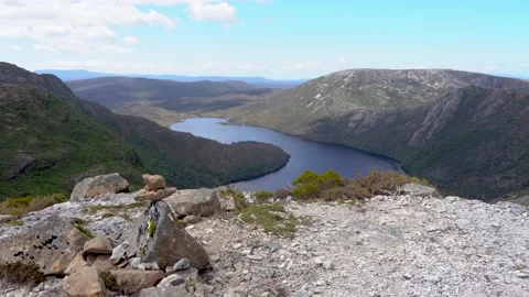 View of Dove Lake from the base of Cradle Mountain 動画素材 201316018