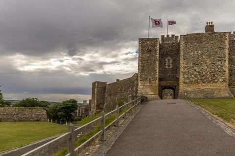 View on Dover castle in summer Stock Photos