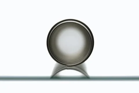 The view down the center of a spring on a sheet of glass Foto stock