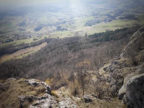 View Down from the Mountain 스톡 사진