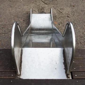 View down a playground slide Stock Photos
