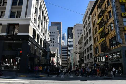 View Down Post Street in San Francisco Stock-Fotos