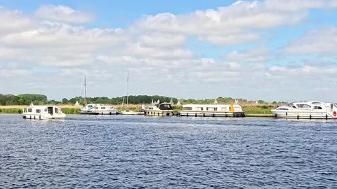 View down the River Bure on a bright and sunny day 스톡 동영상 310017991